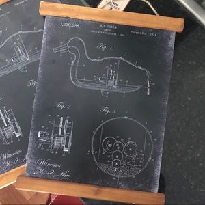 2/$30 Red Shed Home&Gifts metal “chalk board” decoy deco